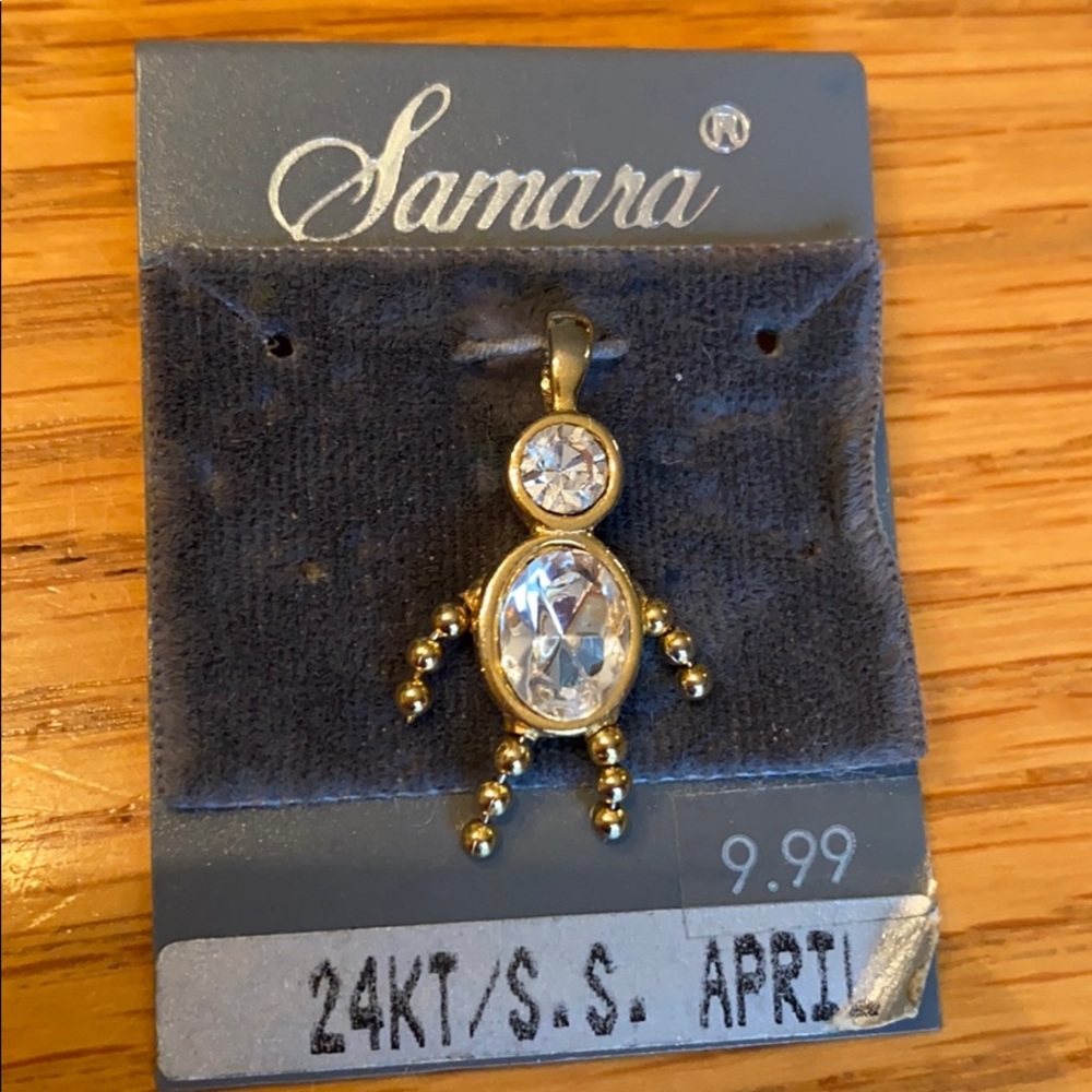 24KT/S.S. April charm/ pendant. NWT